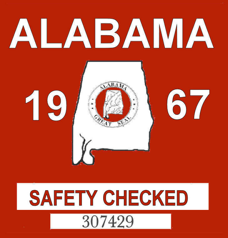 (image for) 1967 Alabama Safety Check inspection